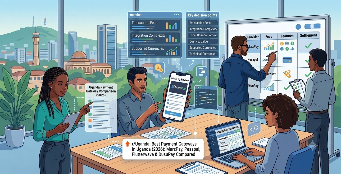 Best Payment Gateways in Uganda (2026): MarzPay, Pesapal, Flutterwave & DusuPay Compared